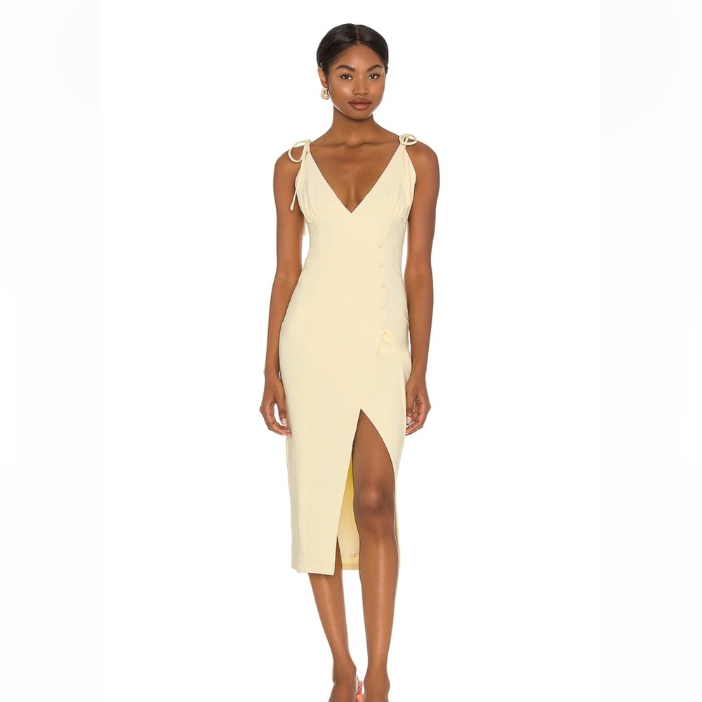Camila coelho Aaliyah Midi Dress in Butter Yellow - Picture 2 of 12